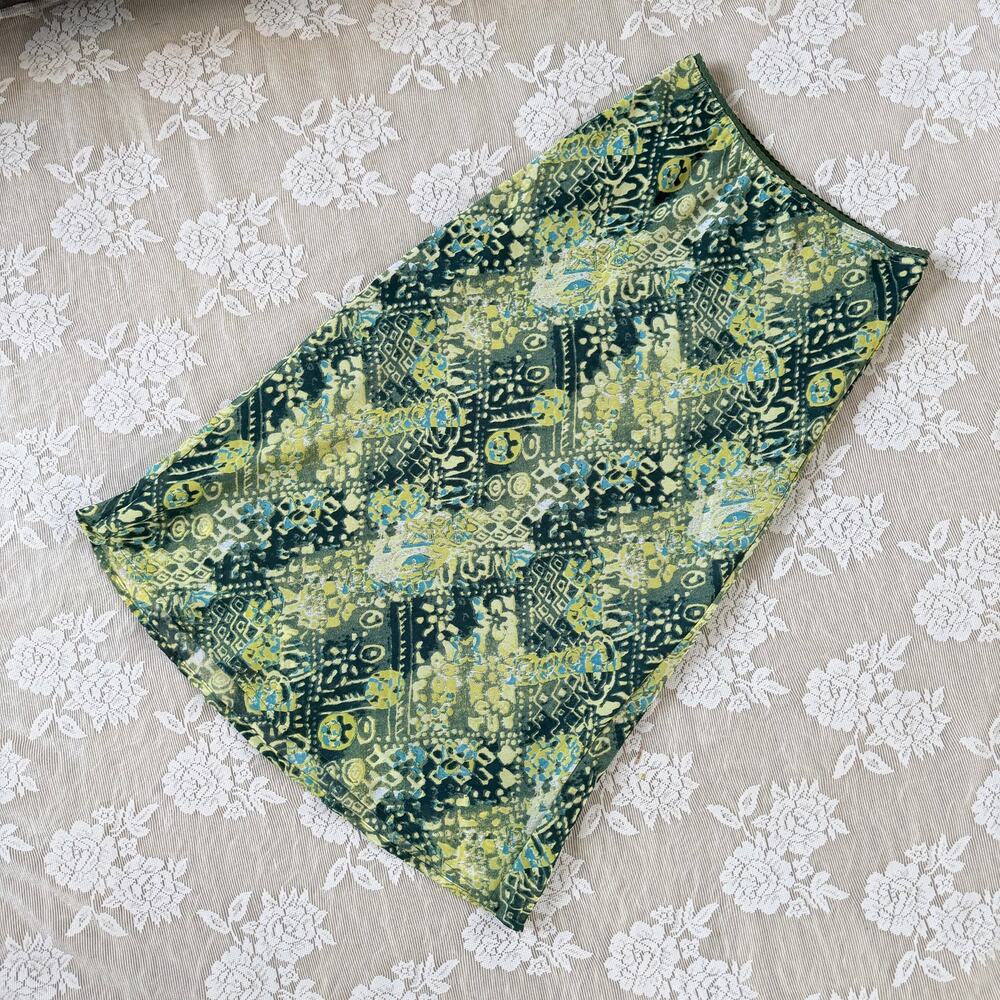 Vintage Wanted Green Mesh Midi Skirt Size Medium